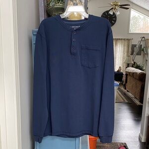 LINCOLN OUTFITTERS Long Sleeve Navy Henley Shirt Size XLT